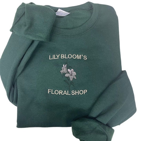 Het eindigt bij ons, Lily Bloom's Floral Shop geborduurd Crewneck Sweatshirt, Flower sweatshirt, COHO, Booktok, Trendy shirt, boekcadeau, trendy