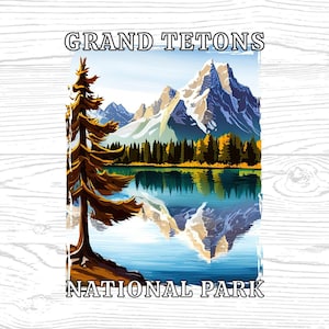 Grand Tetons National Park Wyoming png, jpg, pdf, Dateien | Clipart, Grafik, Urlaub Sublimation, sofortiger Download digitale Datei