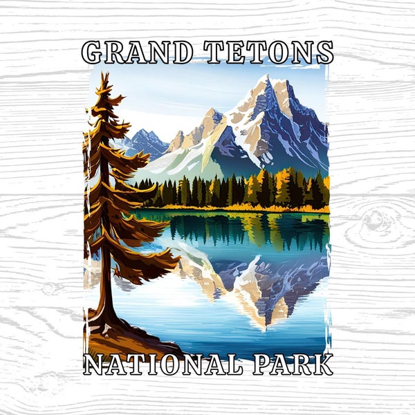 Grand Tetons National Park Wyoming png, jpg, pdf, files | clipart, graphic, vacation sublimation, instant download digital file