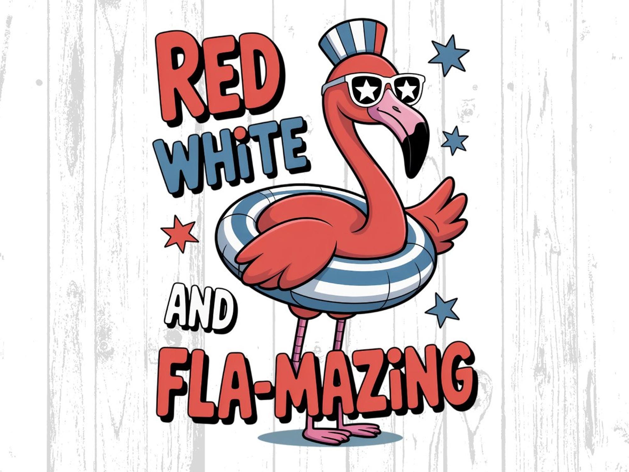 4th of July Flamingo Png, Patriotic Digital Download, Red White and Fla-mazing, American Holiday Design, Independence Day Image, Digital Art