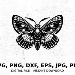 Death Head Moth Svg, Moth Vector Art, Halloween Moth Decor, Digital Files Svg, Png, Eps, Dxf, Jpg, Cricut