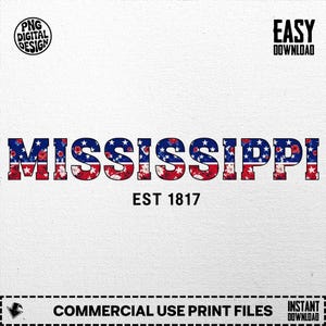 Mississippi Png, Floral USA Png, 4th Of July PNG, Mississippi Sublimation Design, America Coquette Png, Patriotic Png Digital Download