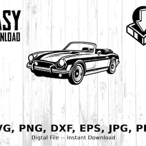 Classic Car Digital Svg, Roadster Png, Vintage Vehicle Eps, Dxf, Jpg Files, Convertible Car Clipart, Retro Automobile Vector, Download