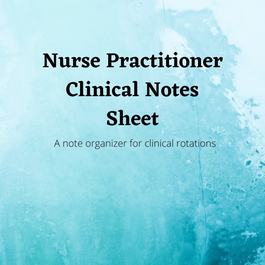 Clinical Notes Sheet - Primary Care - Etsy