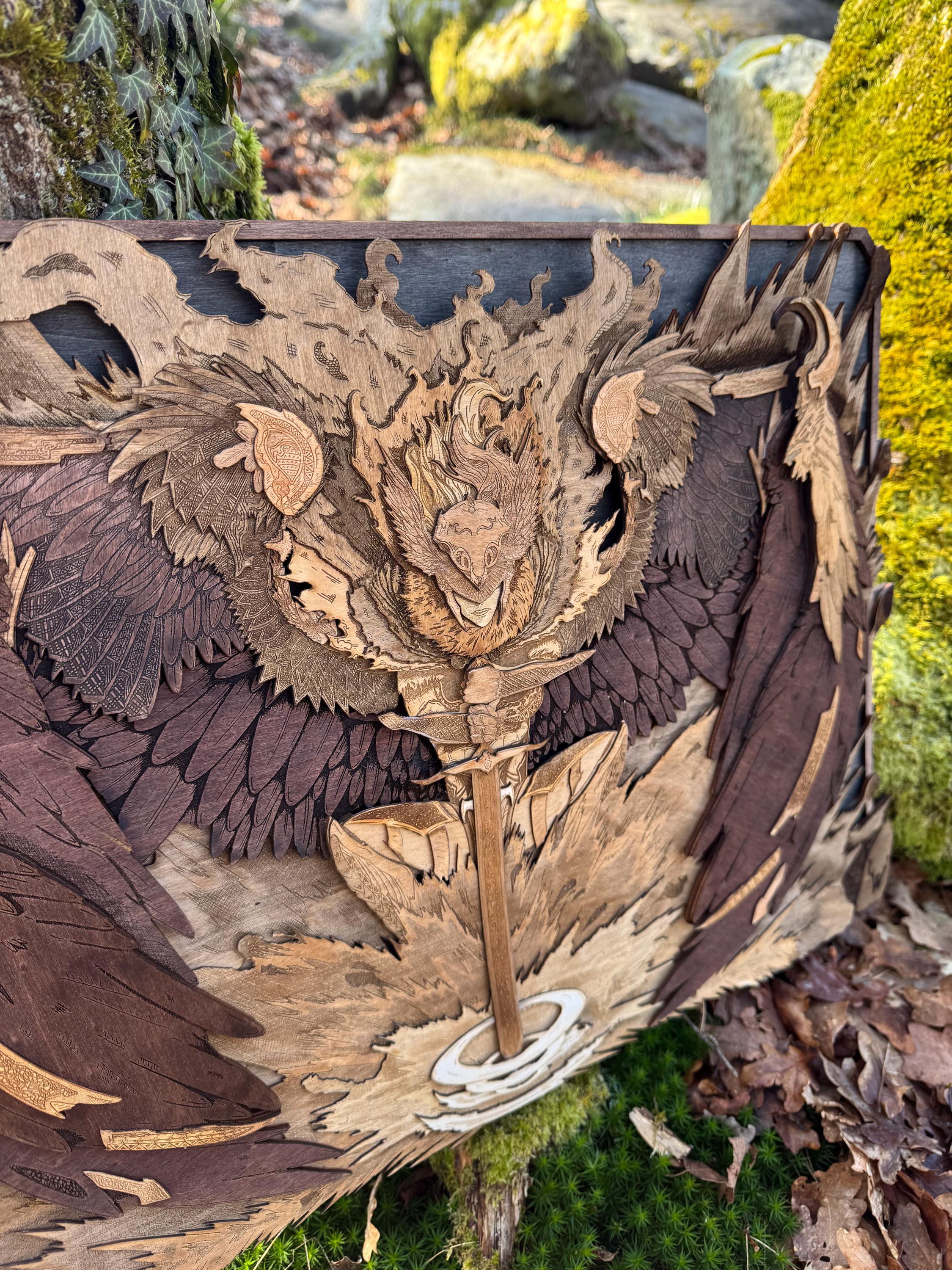 Tableau Valkyrie Majestic/Tableau 3D/ Cabinet De Curiosité/ Fait Main/Tableau Unique/ Décoration D'intérieur