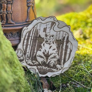 Wooden bear coasters / Coaster Wood / animal coasters / Japanese coasters / cabinet of curiosities.