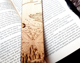 Customizable wooden butterfly bookmark / engraved bookmark / laser bookmark / illustration bookmark / curiosity cabinet / wood