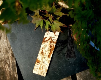 Customizable woods whisper bookmark wood / engraved bookmark / laser bookmark / curiosity / illustration / spirit of the forest / sylvain