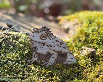 Imán de rana de madera / Imán cortado con láser / Imán de animal / Imán de nevera / Imán de artista / Imán navideño / Espíritu animal