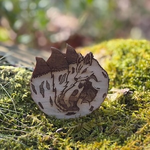 Fox wooden magnet / Laser cut magnet / Animal magnet / Fridge magnet / Artist magnet / Christmas magnet / Animal spirit