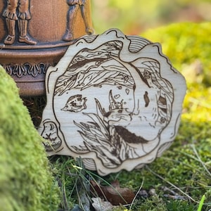 Otter wooden coasters / Coaster Wood / animal coasters / Japanese coasters / cabinet of curiosities.