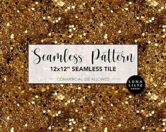 Gold Glitter Texture, Gold Glitter Seamless Pattern, Gold Sparkles, Repeat Pattern, Glitter Background, Texture Pattern, Digital Art