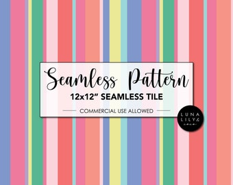Summer Stripe Pattern, Colorful Striped Digital Paper, Striped Paper, Digital Background, Scrapbook Paper, Commercial Use, Instant Download