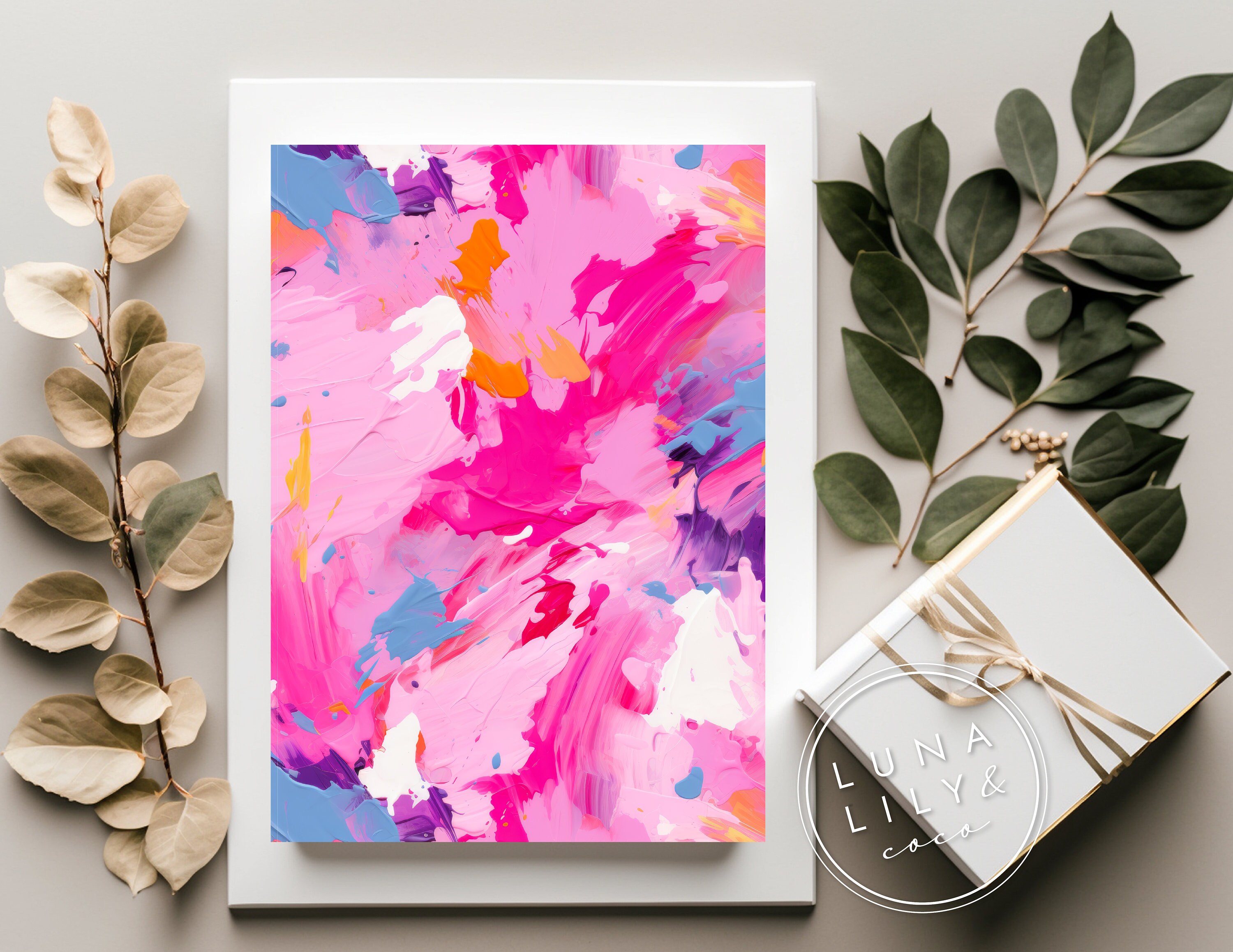 Painted Background, Brush Strokes, Abstract Digital Papers, Sublimation ...