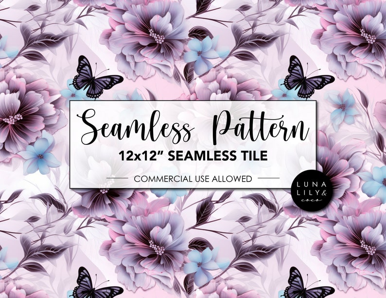 floral seamless pattern, floral seamless digital pattern, floral watercolor pattern, Butterfly seamless pattern, pink seamless pattern, Abstract flowers, flower seamless pattern, purple flowers, seamless pattern, black butterflies, wallpaper, pattern