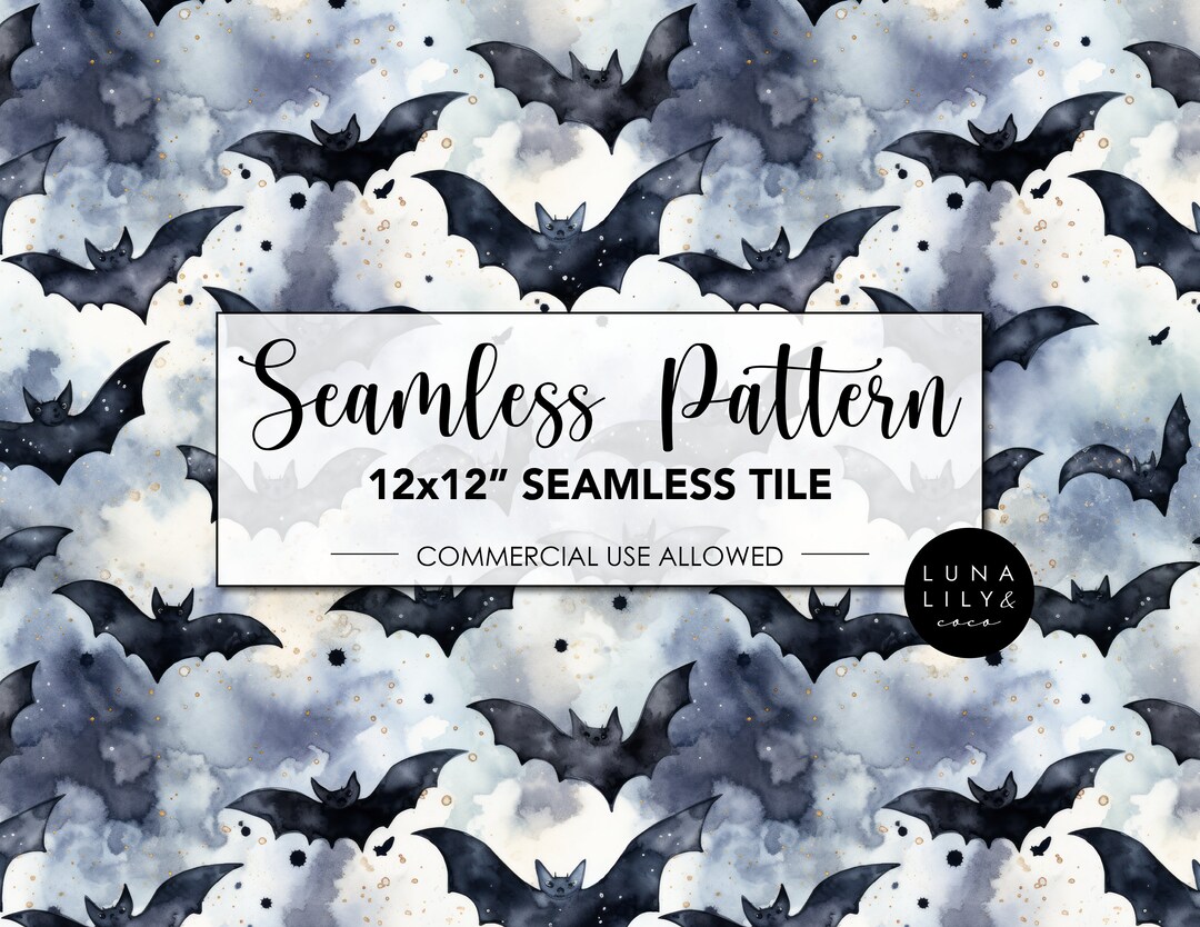 Halloween Bat Pattern, Halloween Seamless Pattern, Bat Seamless Pattern ...
