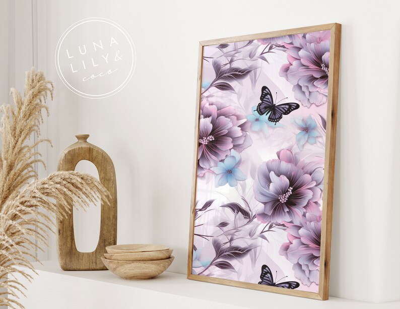 garden png, enchanted garden, black butterflies, floral butterfly png, lilac flowers, pink flowers, floral seamless pattern, floral seamless digital pattern, butterfly seamless pattern, butterfly floral print, abstract flowers, lilac, pink, seamless