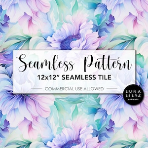 Pastel Abstract Floral Seamless Pattern Tile, Pastel Flowers, Repeating Pattern, Floral Seamless Digital Pattern, Commercial Use