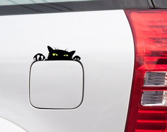 Vinyl Car Decal Angry Cat Peeking with Claws Out