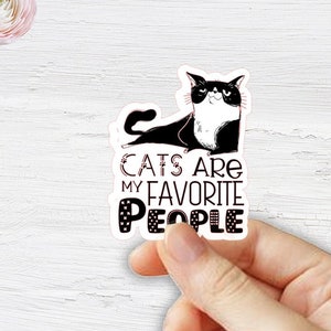 Waterproof Cats Are My Favorite People Vinyl Sticker
