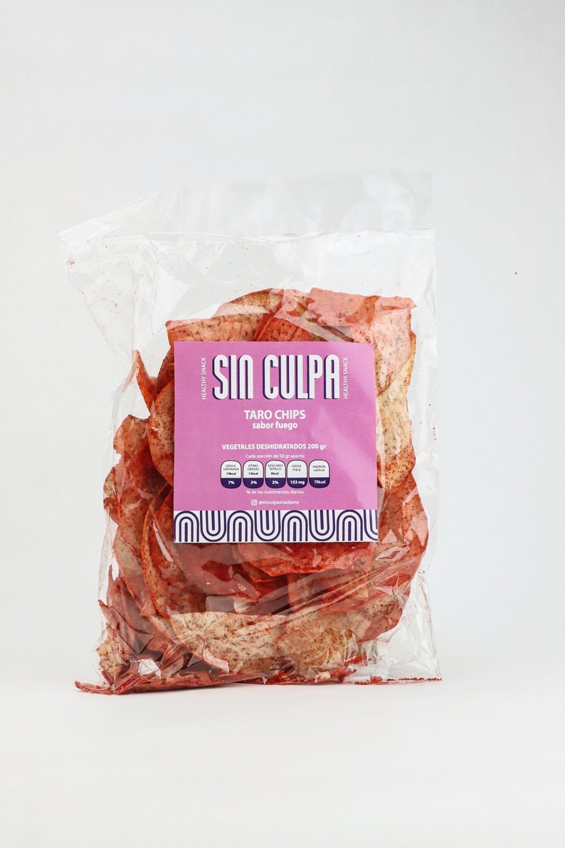 Papas De Taro Fuego Baked Taro Chips Artisan Healthy Chips Etsy