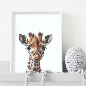 Baby Giraffe Wall Art Safari Nursery Art Baby Animal Print Giraffe Nursery Decor Safari Theme Giraffe Printable Wall Art Watercolor Painting