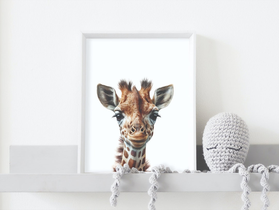 Baby Giraffe Wall Art Safari Nursery Art Baby Animal Print Etsy