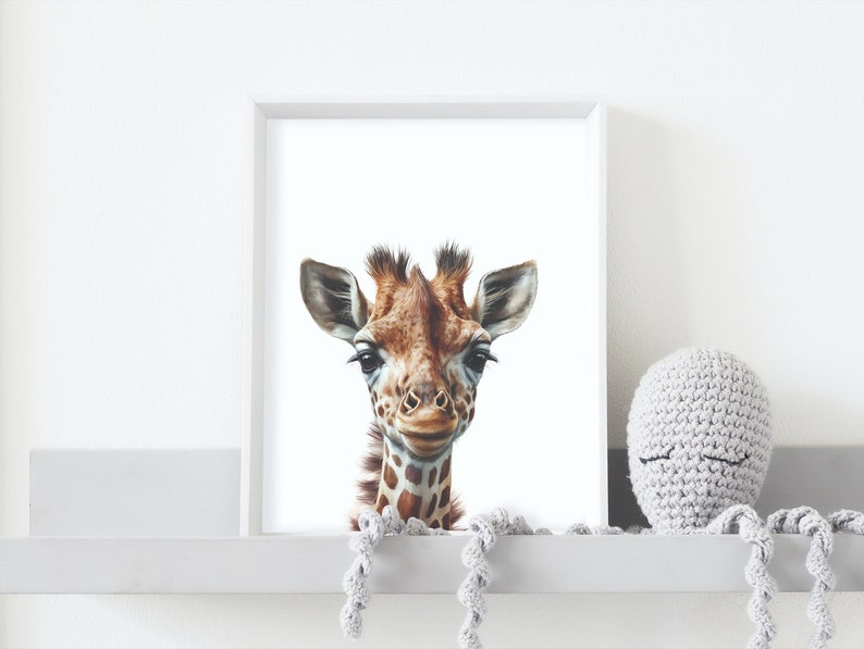 Baby Giraffe Wall Art Safari Nursery Art Baby Animal Print - Etsy