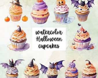 Halloween Cupcake clipart, Halloween clipart,
