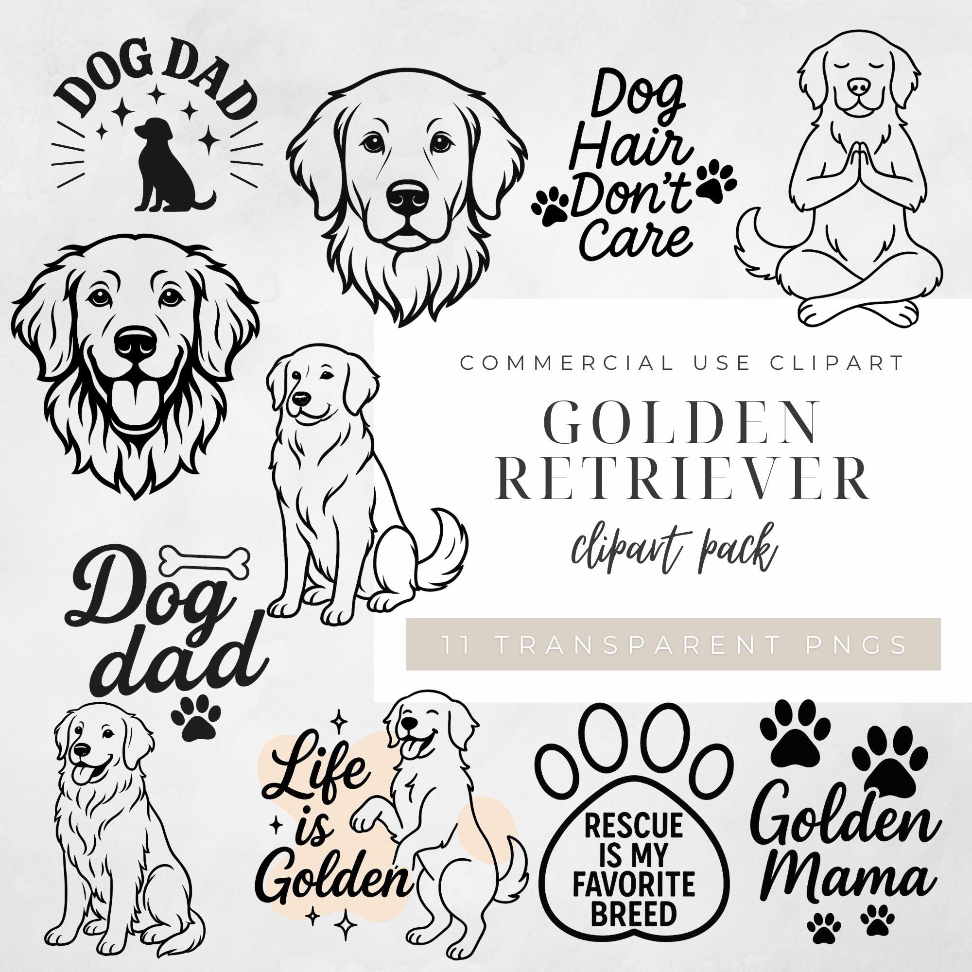 Golden Retriever SVG PNG Bundle – Dog Mom & Dog Dad Svgs – 11 Cute Pet ...