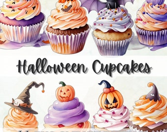 Halloween Cupcake clipart, Halloween clipart,