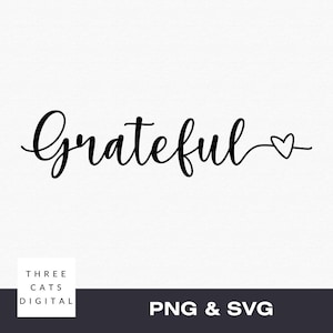 Grateful svg, handwritten grateful, thankful svg, motivational svg,