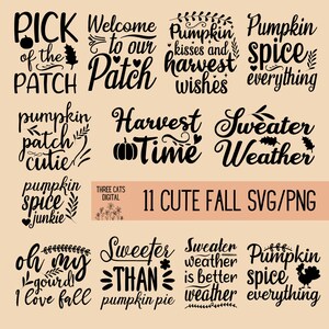 Fall pumpkin svg, png bundle, hello fall svg, fall svg designs, fall quote svg, fall leaves svg, Fall quotes, Fall latte pumpkin spice