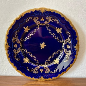 Reichenbach GDR I Echt Kobalt I Vintage I Hand-painted Blue Gold I Small Plates