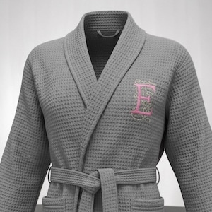Personalised Custom Waffle Robe: Cotton Embroidered Spa Robe Bride Groom Mother Father Anniversary Gift Airbnb Unisex