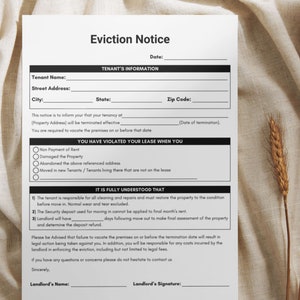 Eviction Notice | Printable Notice to Vacate Template | Lease ...