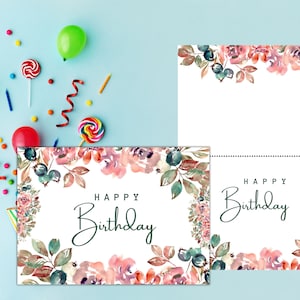 PRINTABLE EDITABLE Happy Birthday Card, Instant/digital Download ...