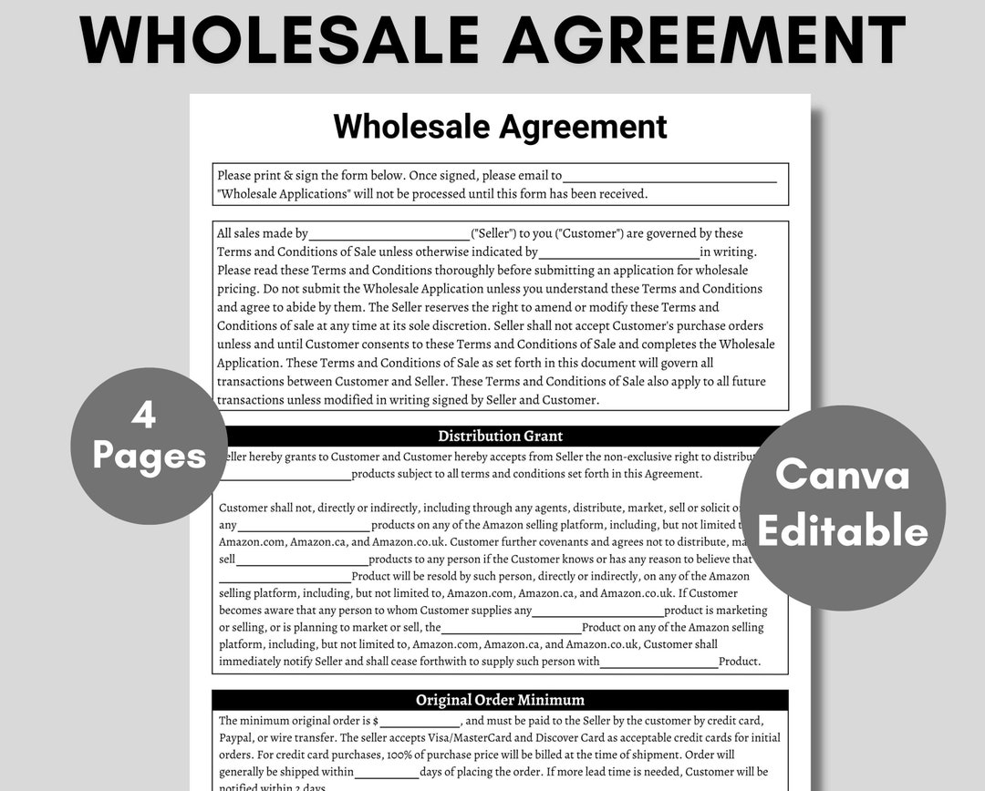 Wholesale Agreement, Printable Wholesale Success Unleashed, Black and Wholesale Agreement, Printable Wholesale Success Unleashed, Black and