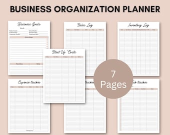 Planificateur d'organisation d'entreprise, Tracker imprimable, Modèle de feuilles modifiables, Small Business Planner Home Business Organizer