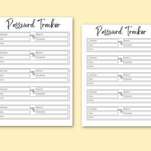 Password Tracker Printable, Editable Password Log, Address Book Pages ...
