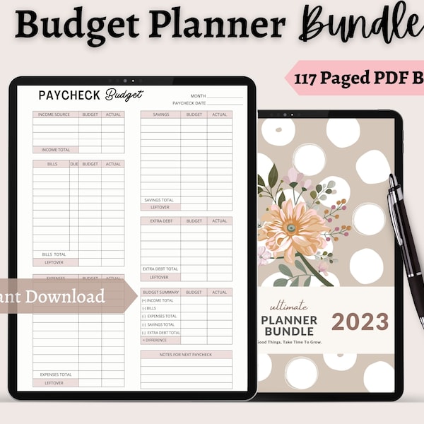 Budget Planner Bundle, Printable Budget Planner Kit - Weekly Budget Template - Financial Budget - Finance Tracker - Monthly Budget Diary PDF