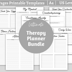 Therapy Planner, Printable Therapy Bundle , Therapy Progress Template, Therapist Note Template, Counseling Notes, Physical Therapy Notes