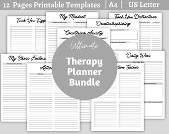 Therapy Planner, Printable Therapy Bundle , Therapy Progress Template, Therapist Note Template, Counseling Notes, Physical Therapy Notes