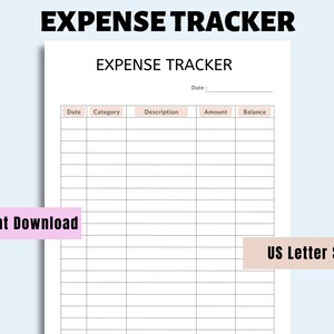 Expense Tracker Printable, Business Expense Tracker, Personal Finance, Budget Planner, Spending Tracker, Expense Log