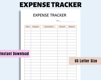 Expense Tracker Printable, Business Expense Tracker, Personal Finance, Budget Planner, Spending Tracker, Expense Log