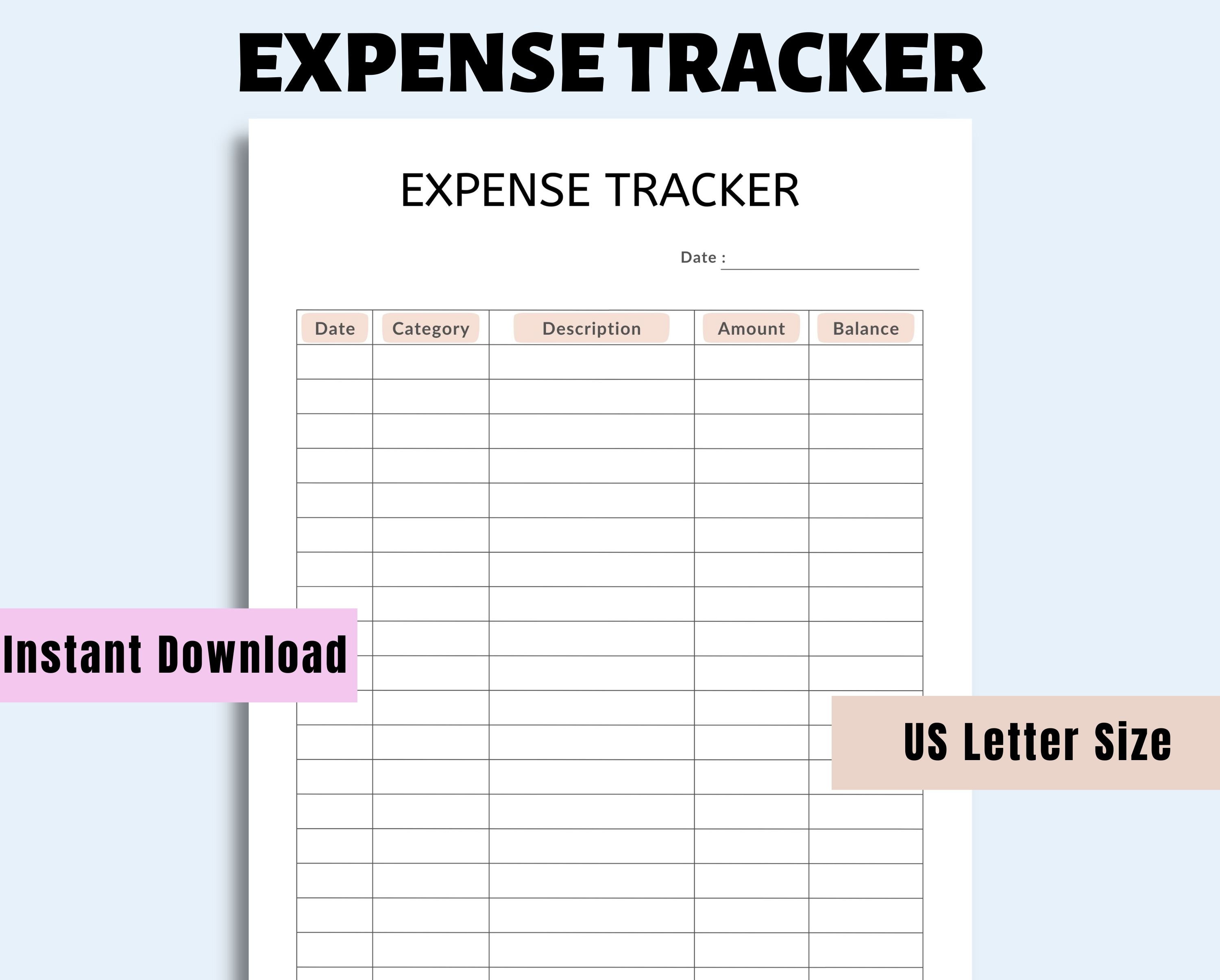 Expense Tracker Printable Business Expense Tracker Personal - Etsy