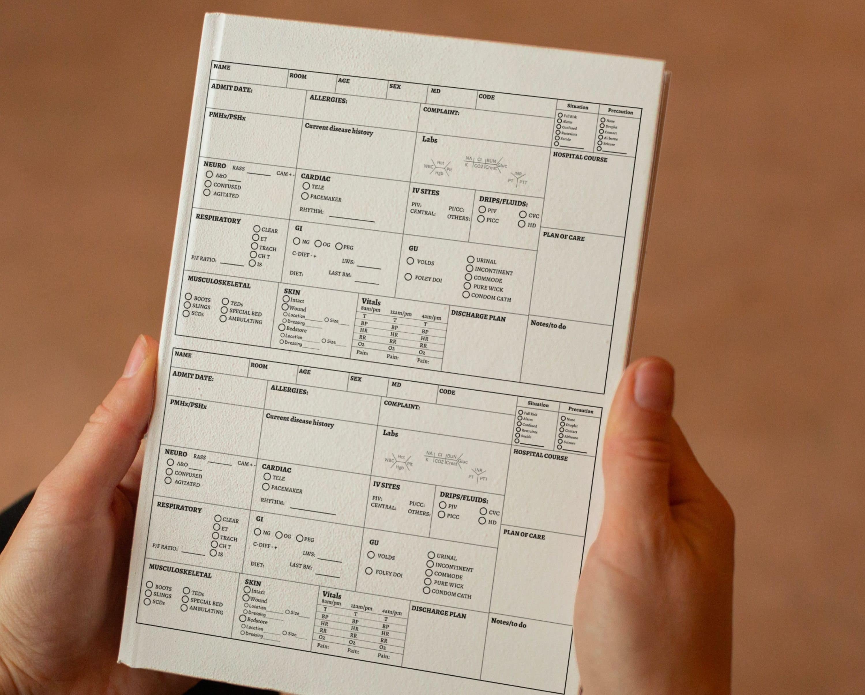 2 Patient Report Sheet Patient Report Sheetnursing Med Surg - Etsy