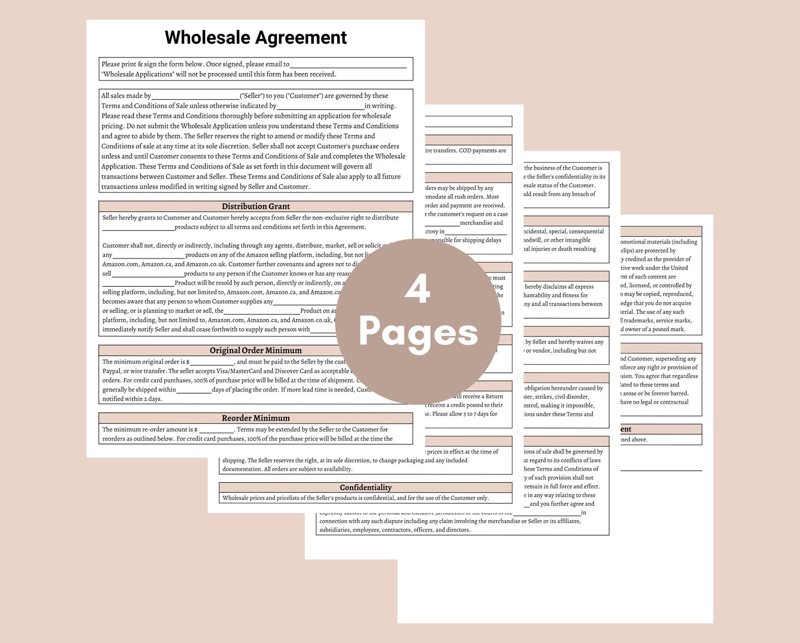 Wholesale Agreement, Wholesale Success Unleashed Contracts, Agreements