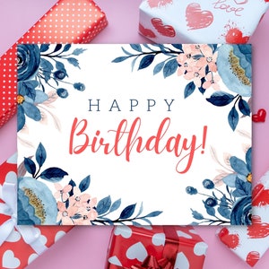 Cartes d'anniversaire imprimables, carte d'anniversaire, carte de joyeux anniversaire imprimable, carte de gâteau d'anniversaire, cartes pliables, carte de voeux, téléchargement immédiat