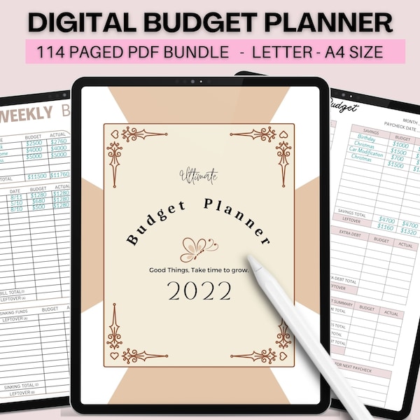 Budget Planner Bundle, Printable Budget Planner Kit - Weekly Budget Template - Financial Budget - Monthly Budget Diary - Finance Tracker PDF